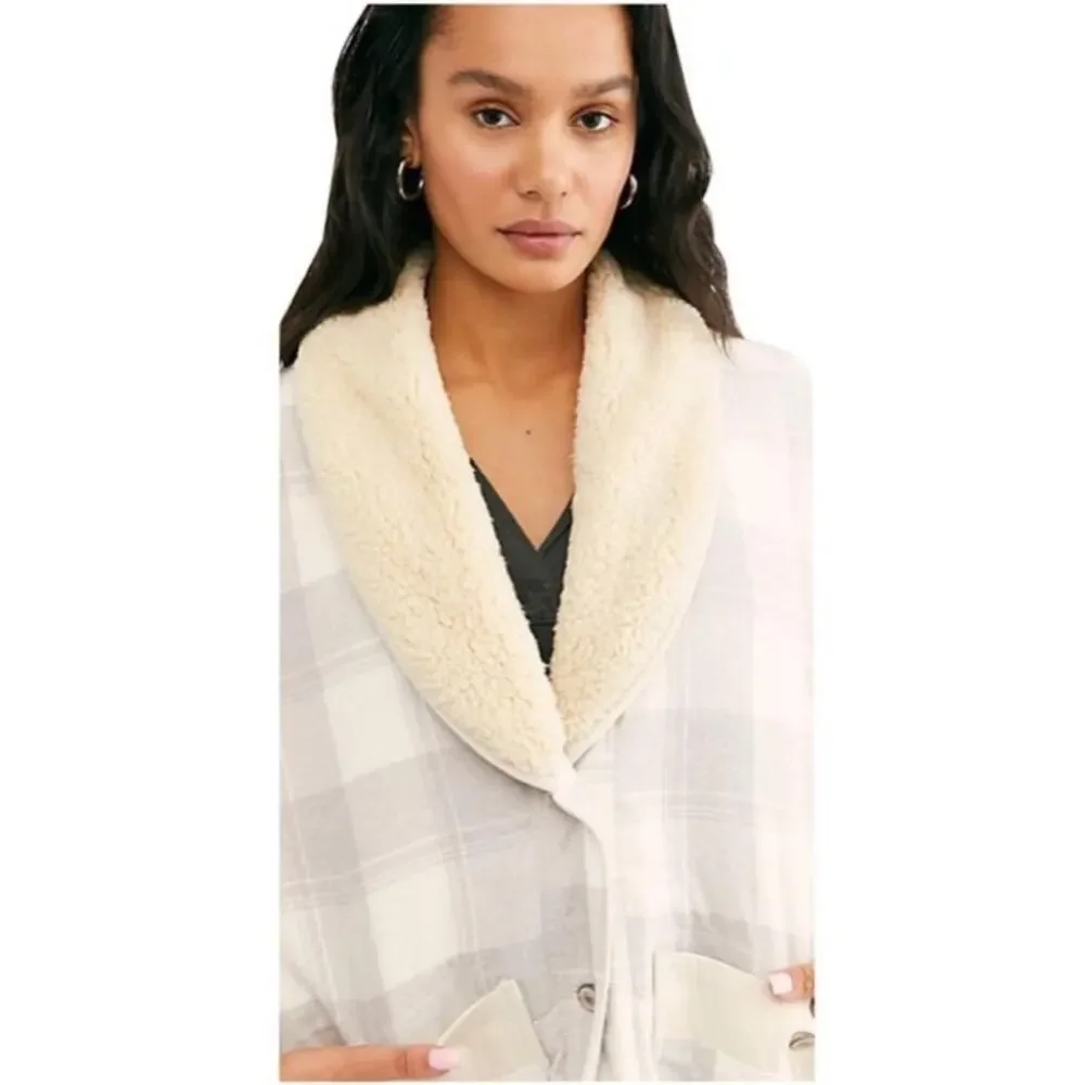 Free People Woodlands Plaid Sherpa Jacket